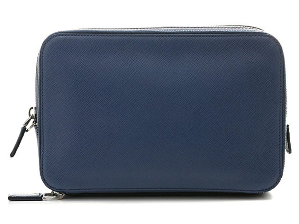 Prada Bag Shoulder Saffiano Leather Blue